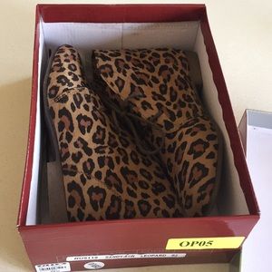 Leopard print booties